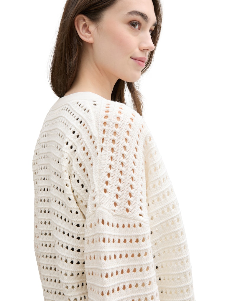 Tom Tailor denim Damen Strickjacken Off White