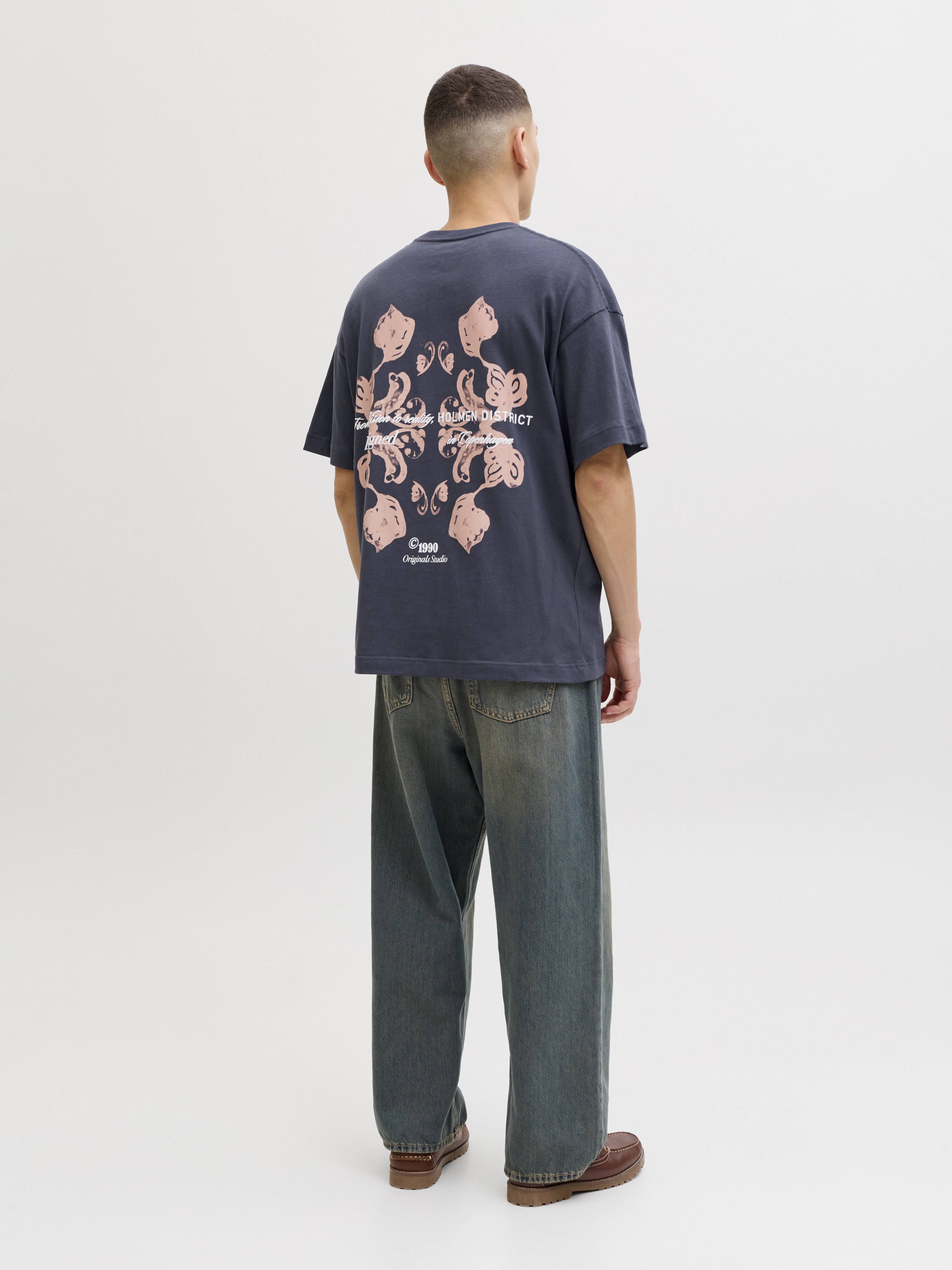 Jack & Jones Herren T-Shirts kurz Odyssey Gray/W.