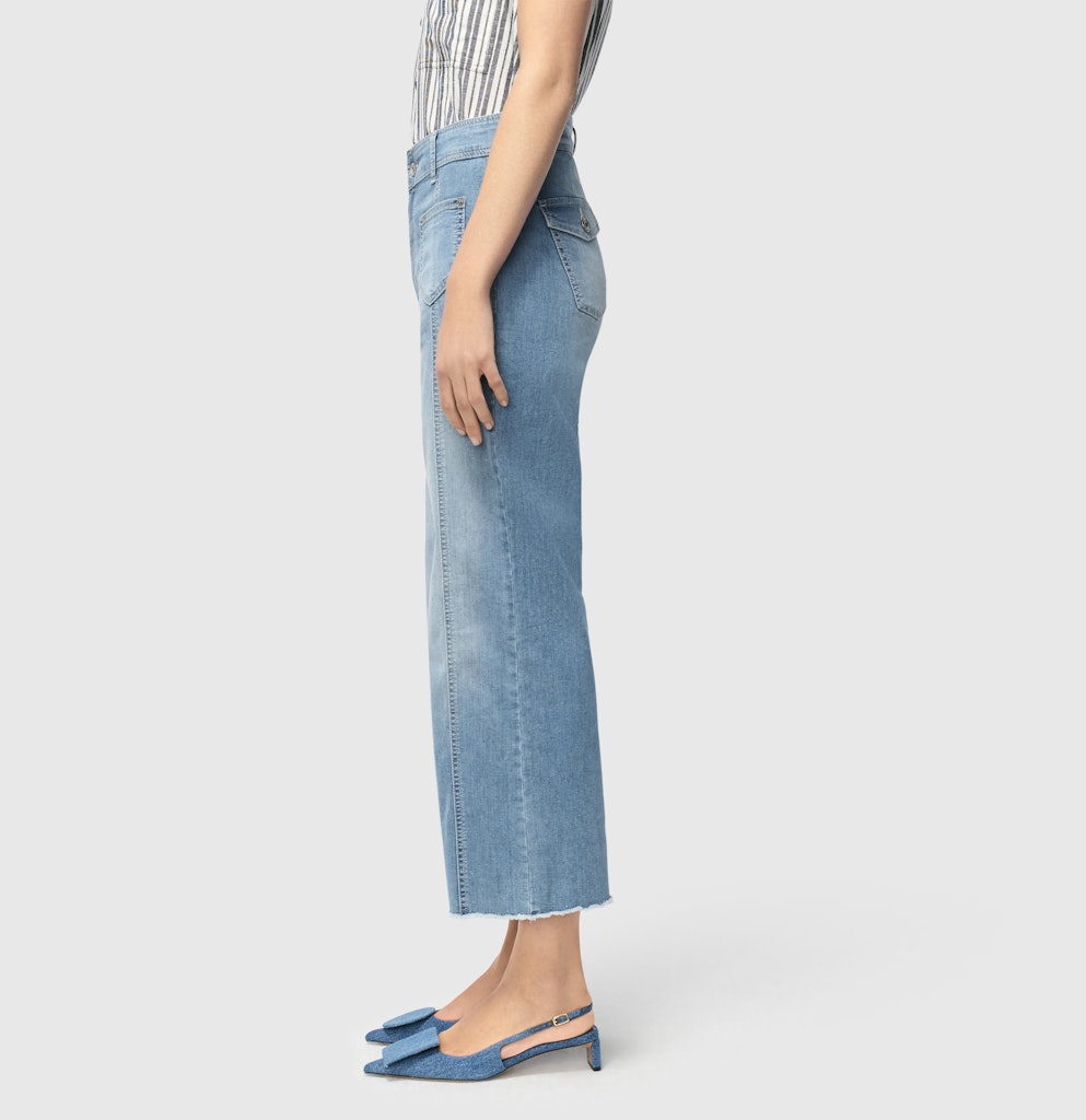 Mac Damen Jeans Blue High-Low W