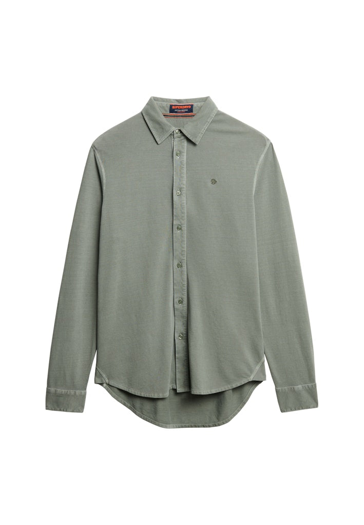 Superdry Men Herren Hemden lang Kh Light Khaki