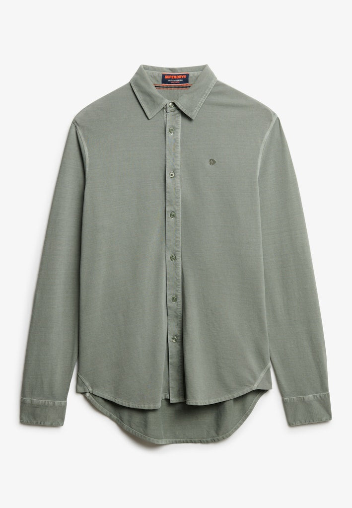 Superdry Men Herren Hemden lang Kh Light Khaki