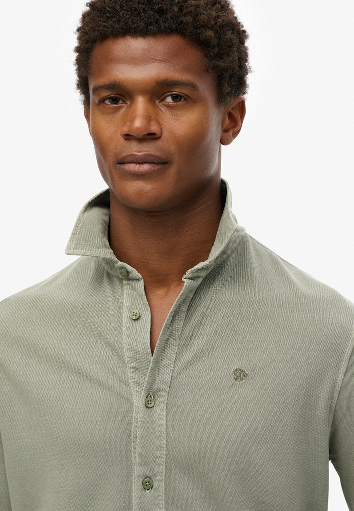 Superdry Men Herren Hemden lang Kh Light Khaki