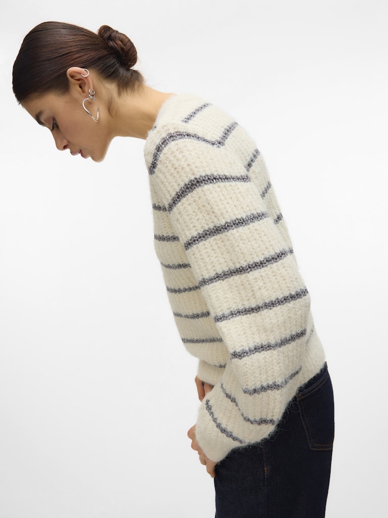 Vero Moda Damen Pullover Birch/Mgm + Sil