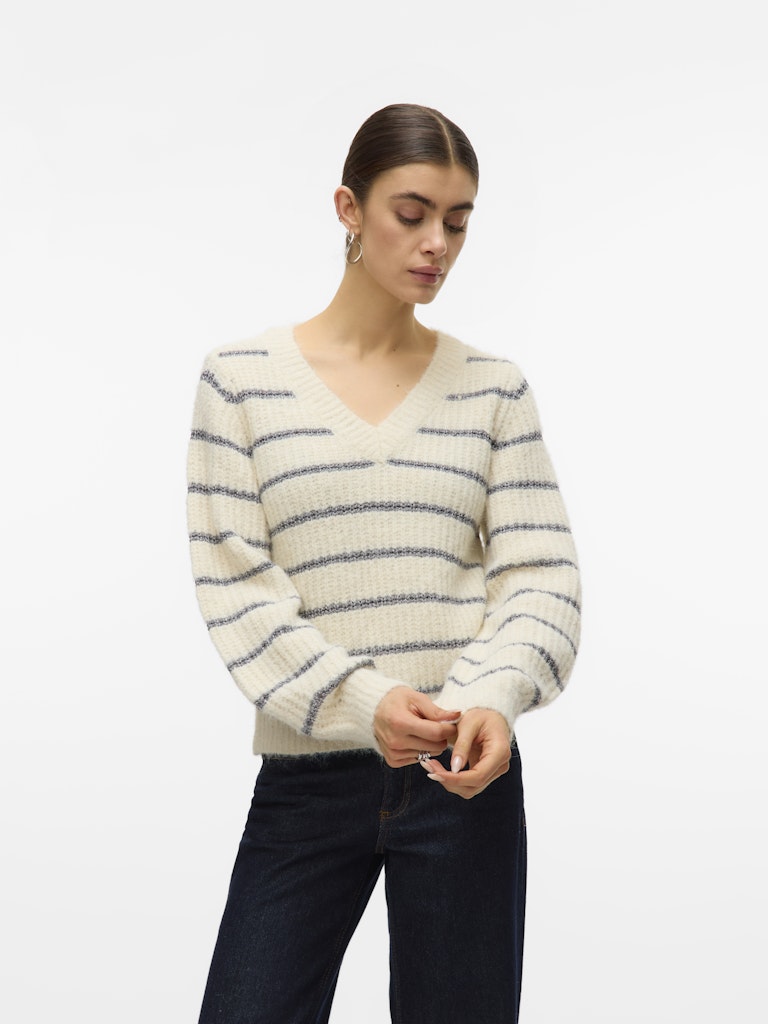 Vero Moda Damen Pullover Birch/Mgm + Sil