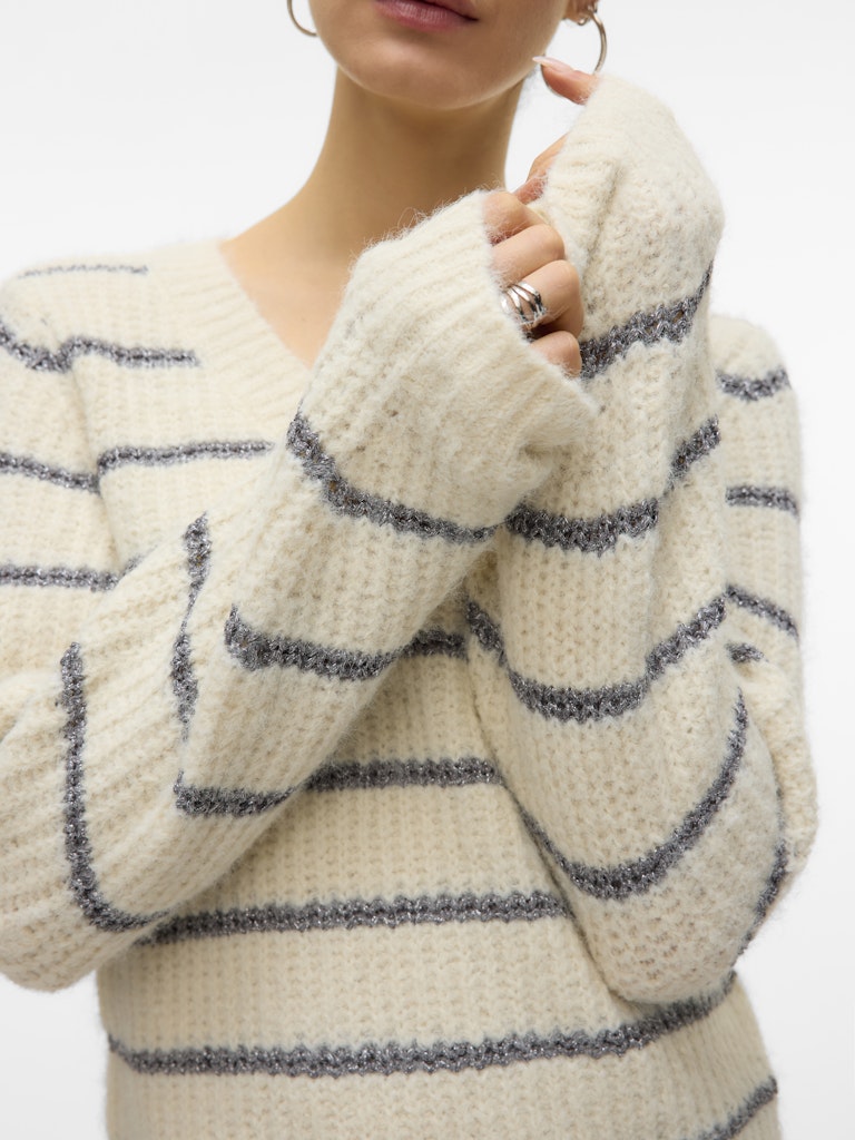 Vero Moda Damen Pullover Birch/Mgm + Sil