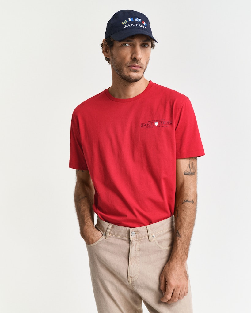 Gant Herren T-Shirts kurz  Ruby Red