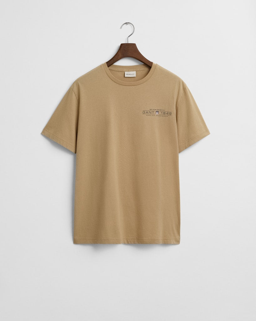 Gant Herren T-Shirts kurz  Oak Beige