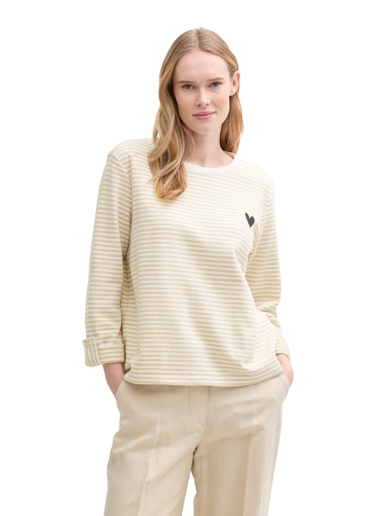 Tom Tailor Damen Sweatshirts Beige Offwhite