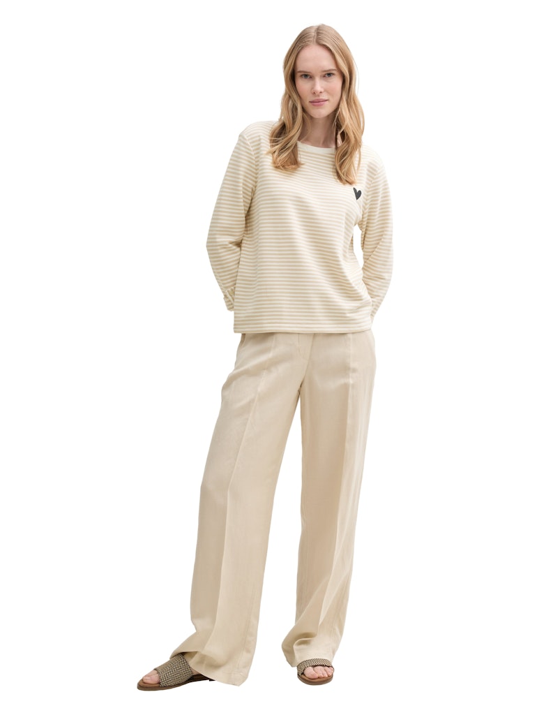 Tom Tailor Damen Sweatshirts Beige Offwhite
