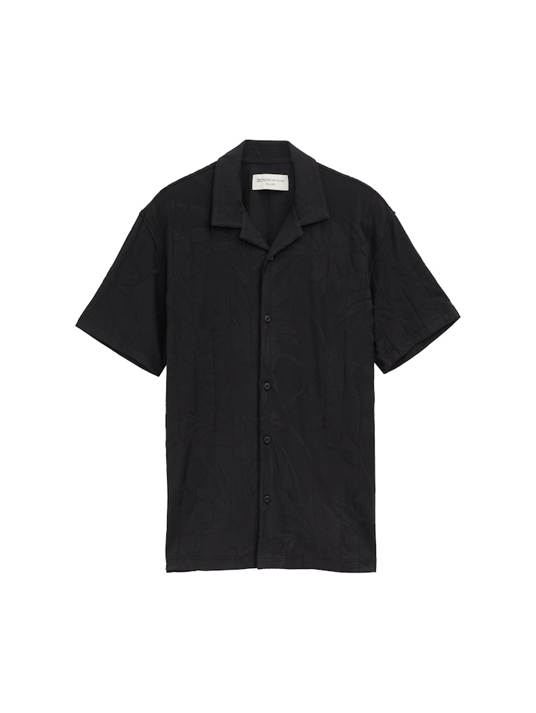 Tom Tailor denim Herren Hemden kurz Black Leaves Ja