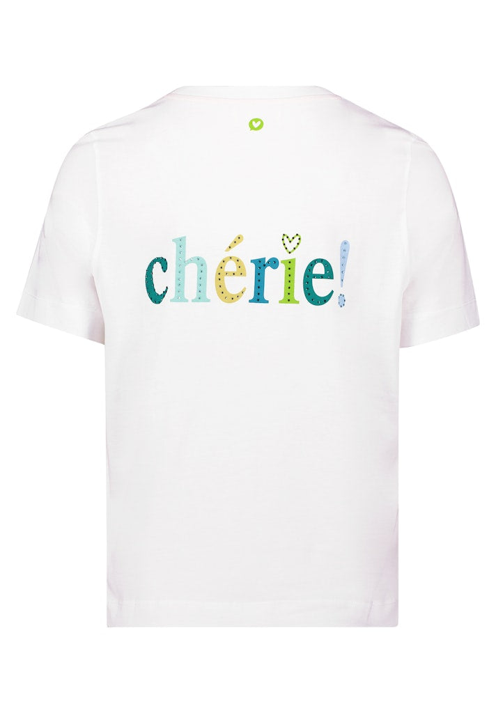 Cartoon Damen T-Shirts Patch Cream/Pin