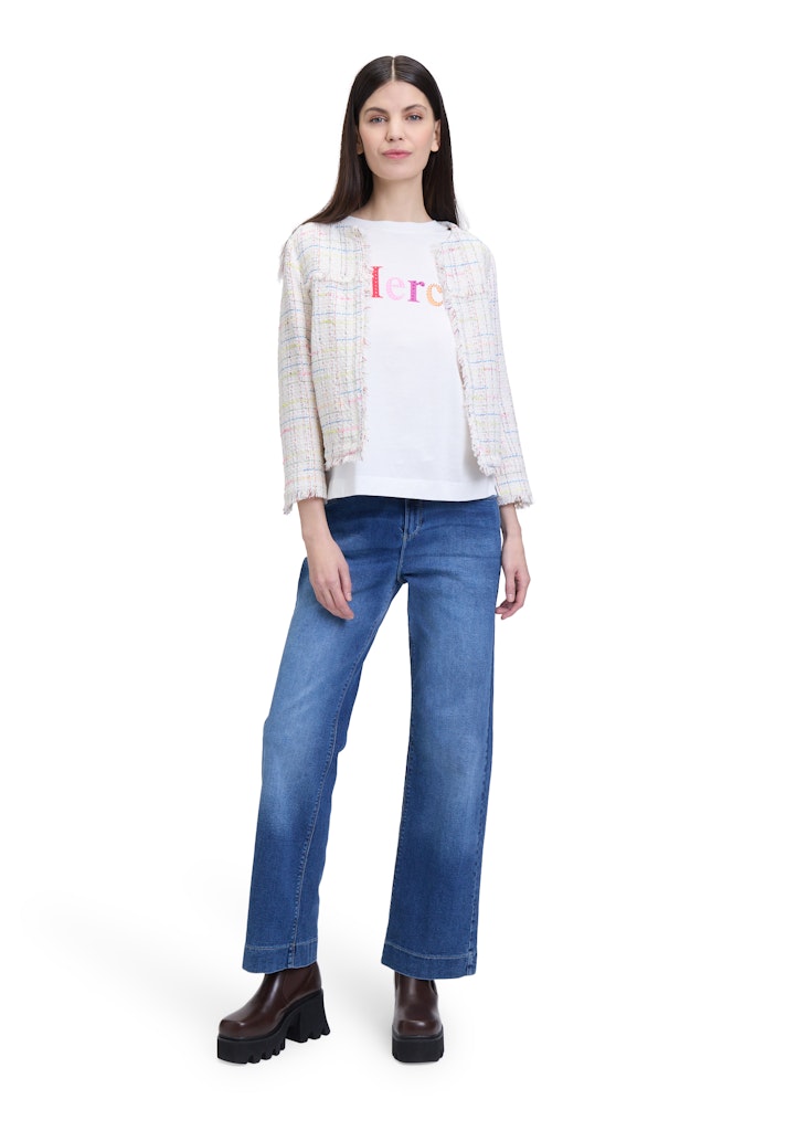 Cartoon Damen T-Shirts Patch Cream/Pin