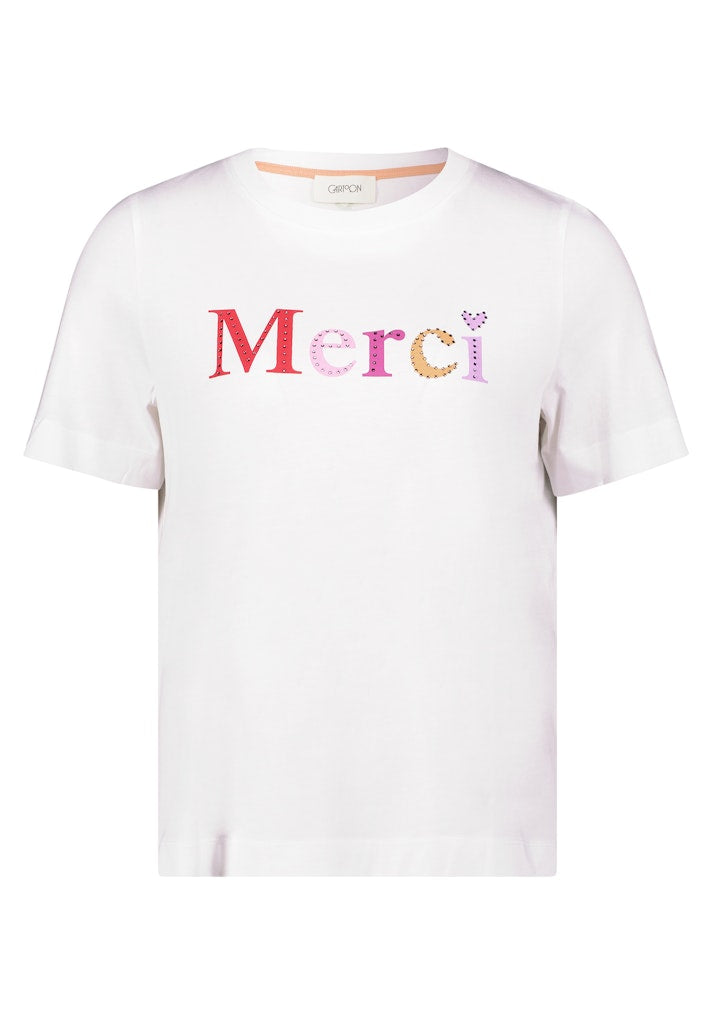 Cartoon Damen T-Shirts Patch Cream/Pin