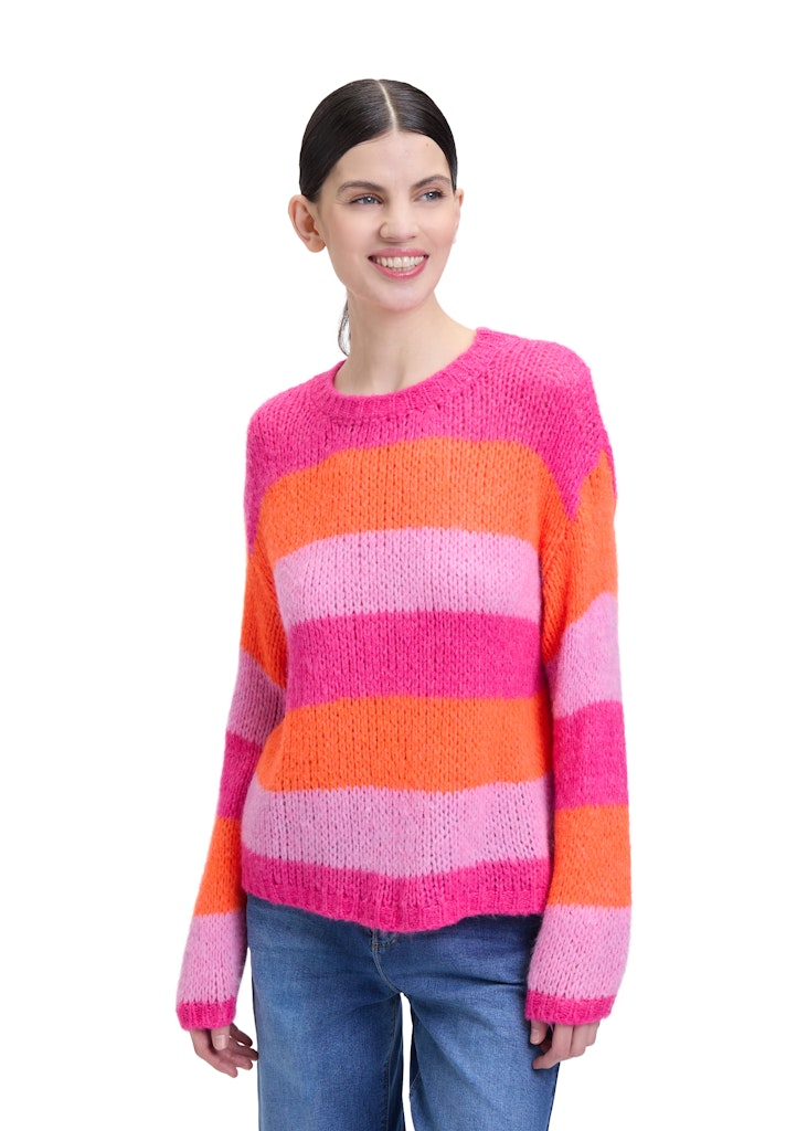 Cartoon Damen Pullover Pink/Orange