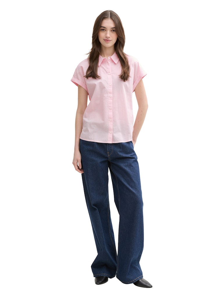 Tom Tailor denim Damen Blusen Rose White Vert