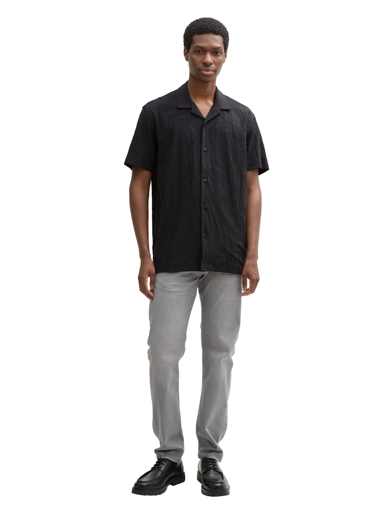 Tom Tailor denim Herren Hemden kurz Black Leaves Ja