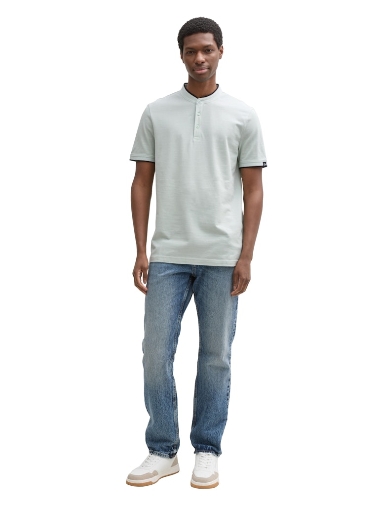 Tom Tailor denim Herren Polo-Shirts Fresh Green Whi