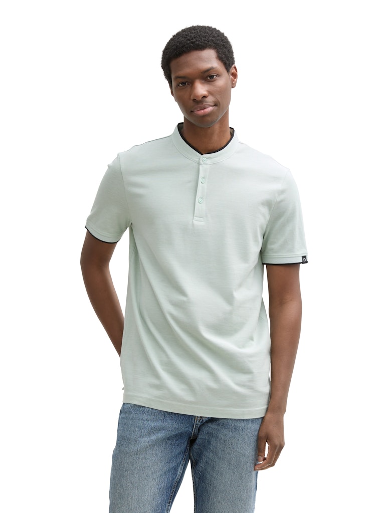 Tom Tailor denim Herren Polo-Shirts Fresh Green Whi