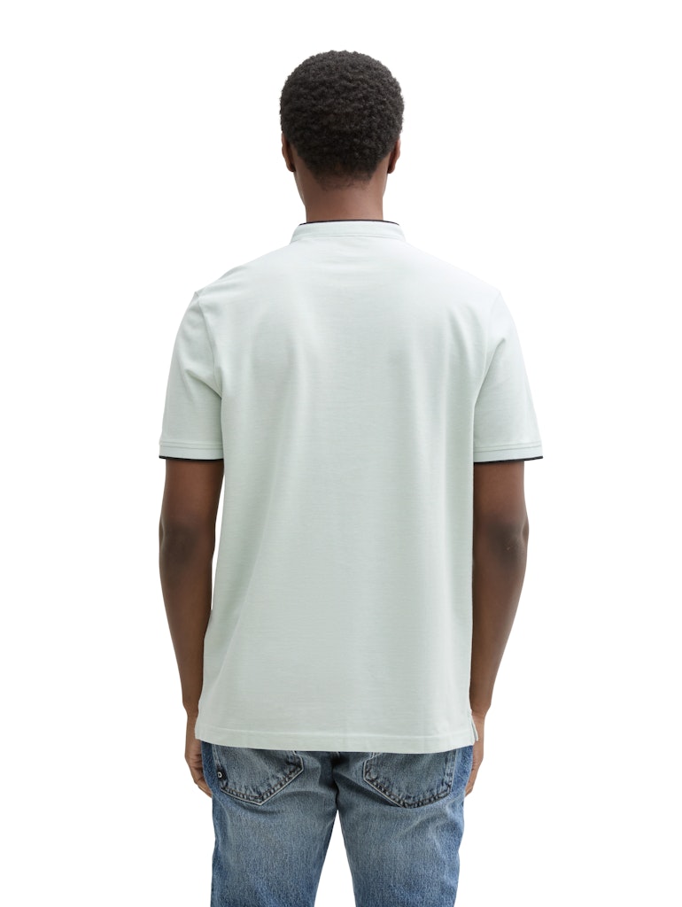 Tom Tailor denim Herren Polo-Shirts Fresh Green Whi