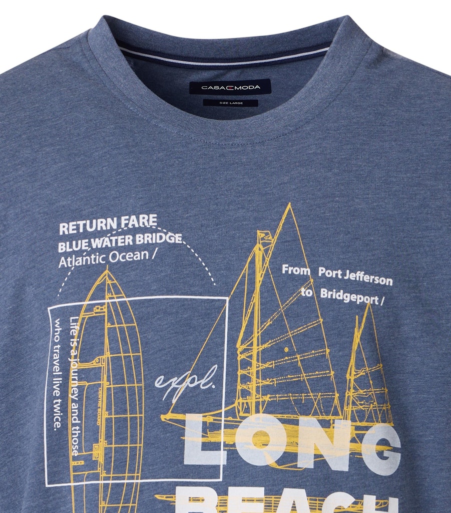 Casa Moda Herren T-Shirts kurz  Blau