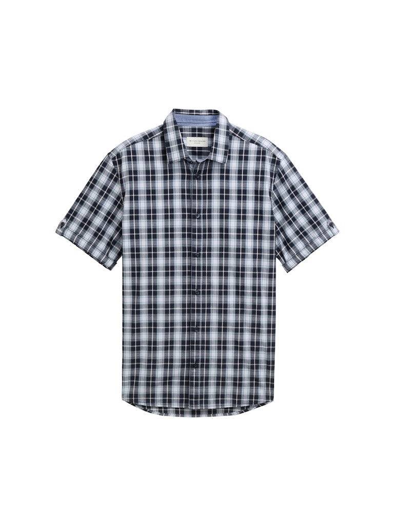 Tom Tailor Herren Hemden kurz Navy Powder Blu
