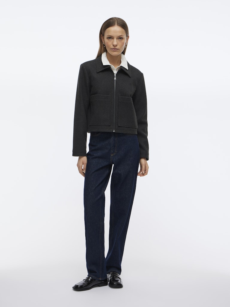 Vila Damen Jacken Dark Grey Melan