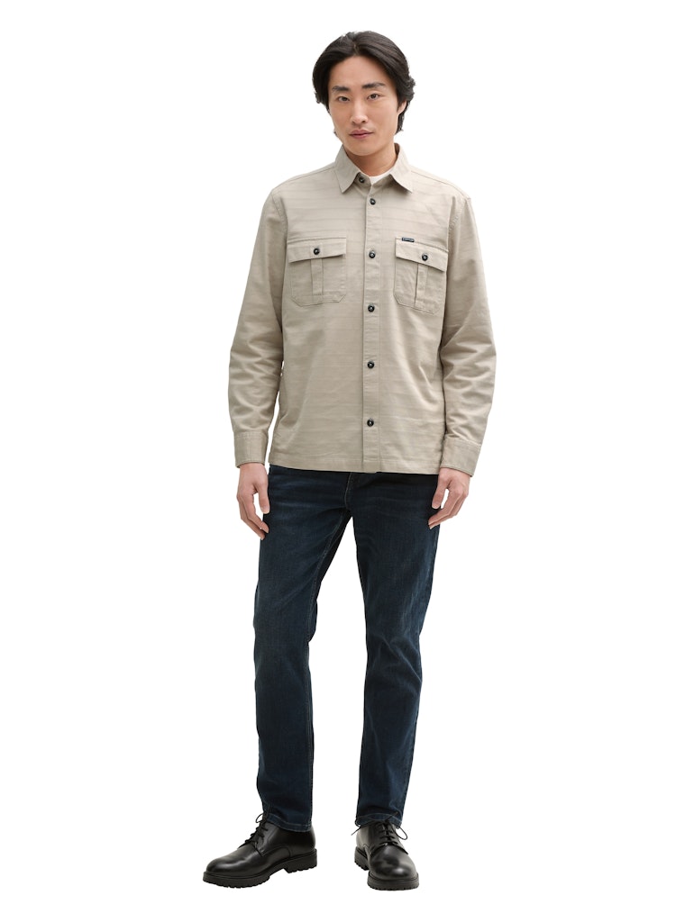 Tom Tailor Herren Hemden lang Cashew Beige