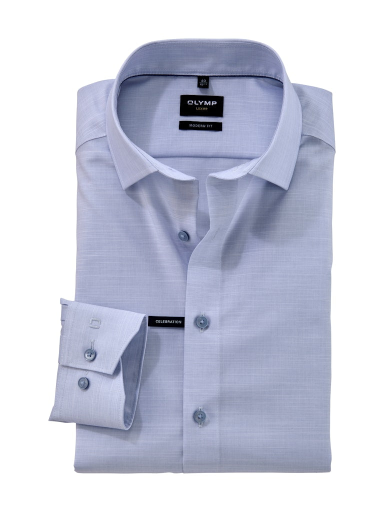 Olymp Herren Hemden lang  Rauchblau