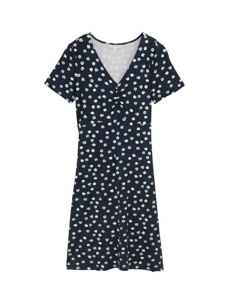 Tom Tailor Damen Kleider Navy Green Dots