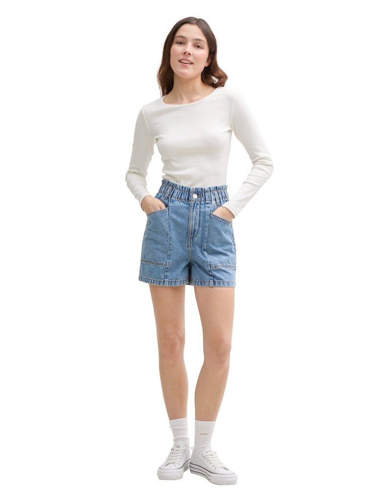 Tom Tailor denim Damen Shorts Clean Mid Stone