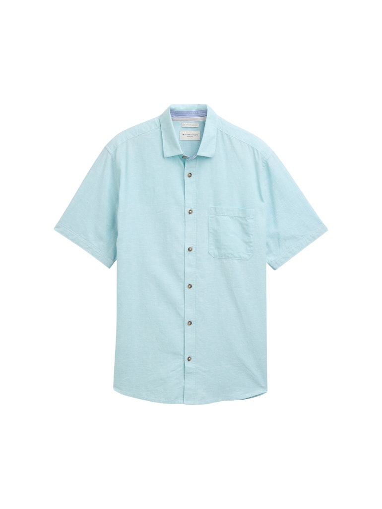 Tom Tailor Herren Hemden kurz Pastel Turquois