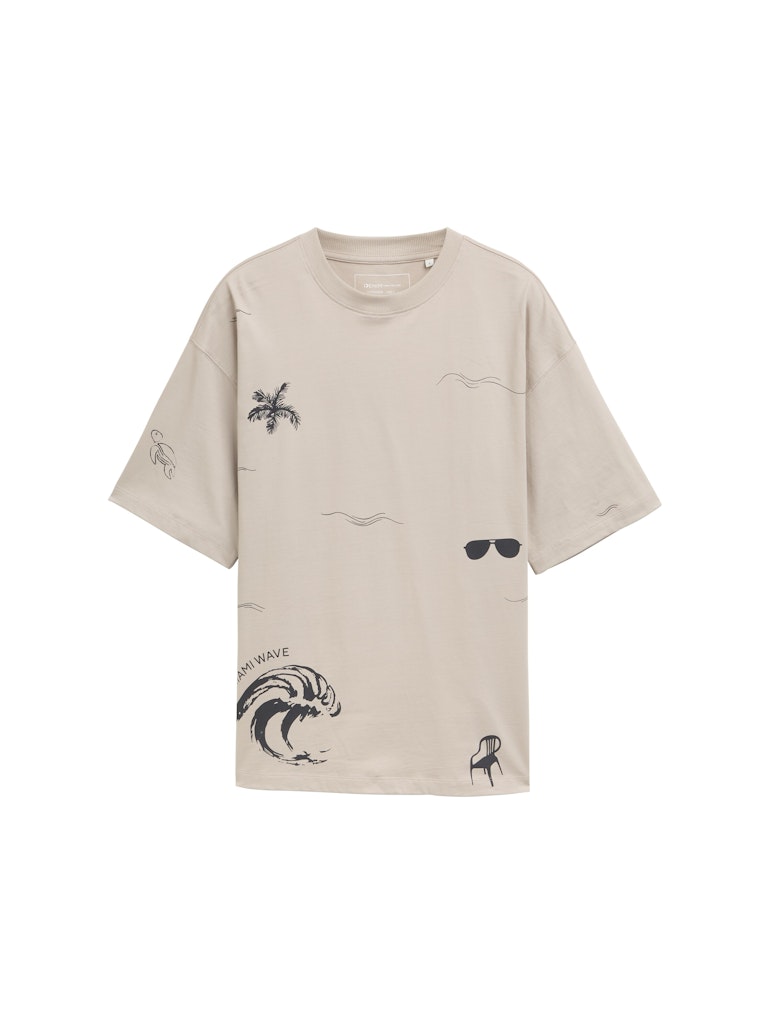 Tom Tailor denim Herren T-Shirts kurz Light Dove Grey