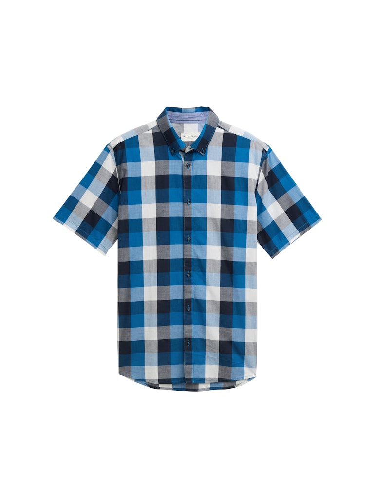 Tom Tailor Herren Hemden kurz Blue Big Check