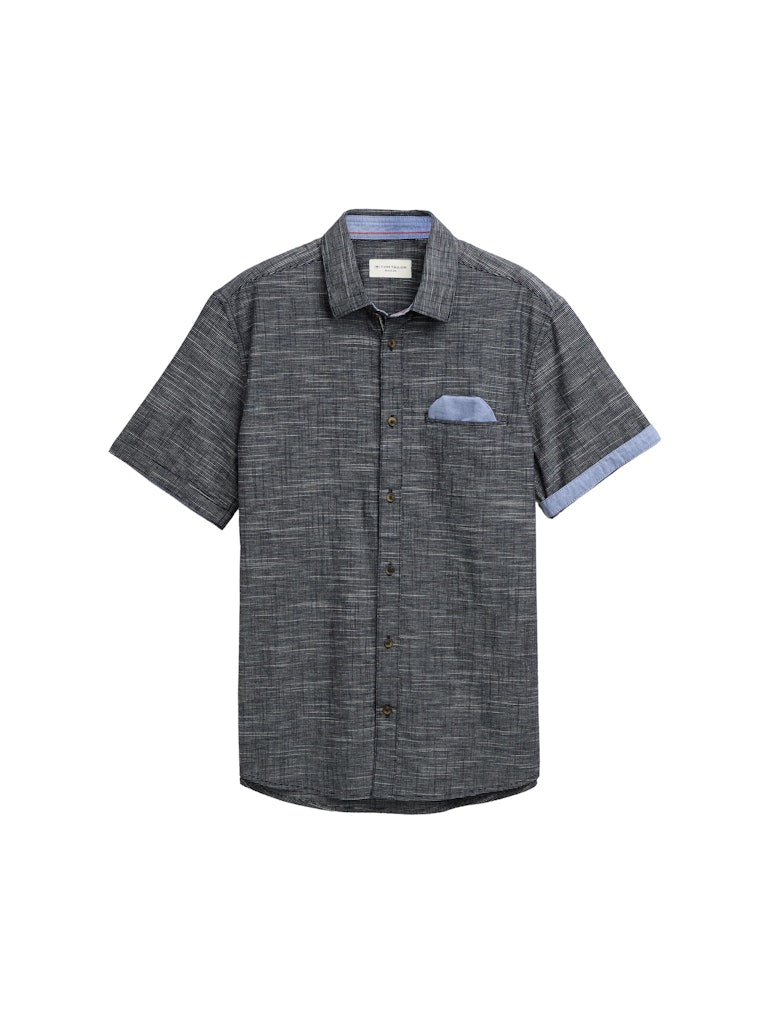 Tom Tailor Herren Hemden kurz Navy Horizontal