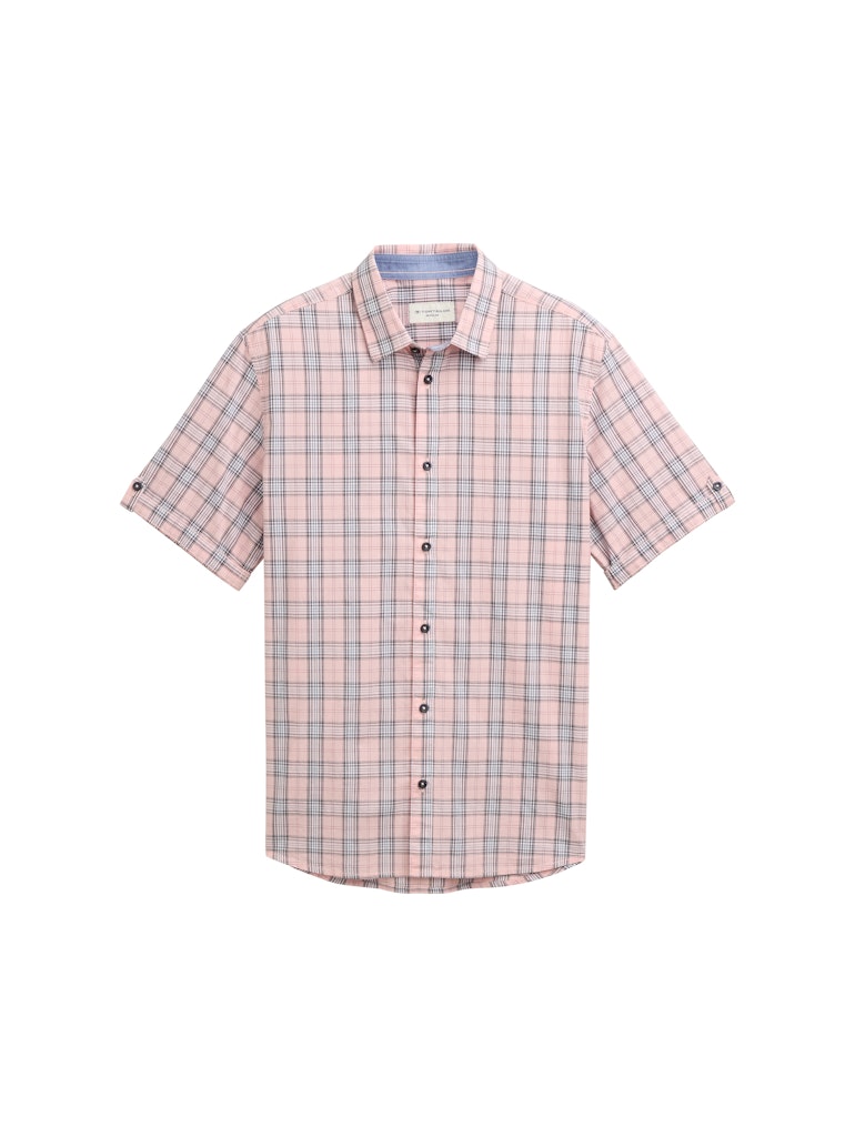 Tom Tailor Herren Hemden kurz Blush Pink Navy
