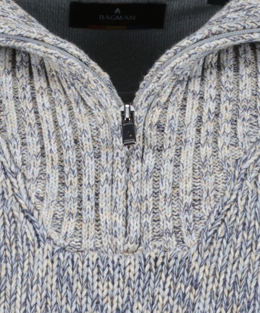 Ragman Herren Pullover Grau Melan