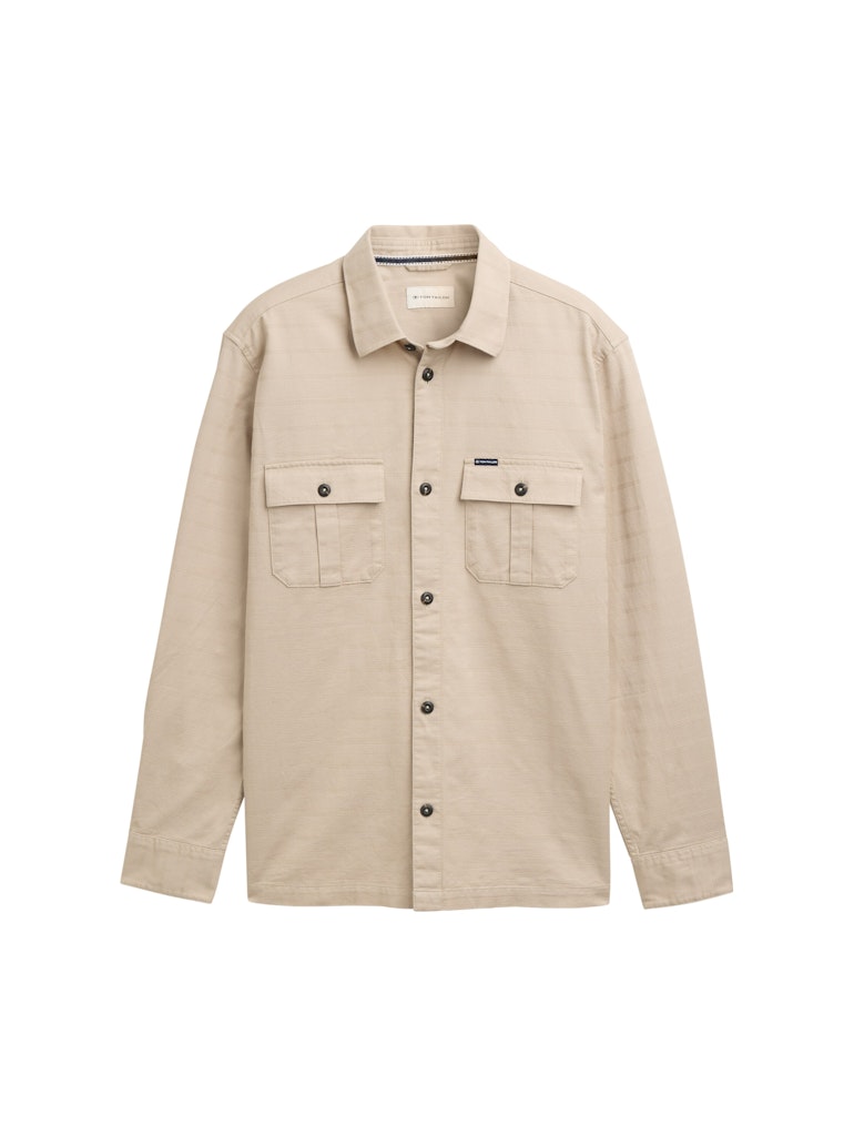 Tom Tailor Herren Hemden lang Cashew Beige