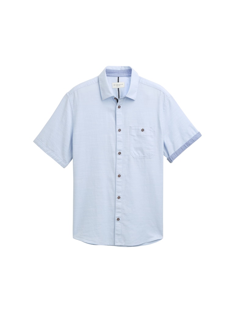Tom Tailor Herren Hemden kurz Powder Blue Zig