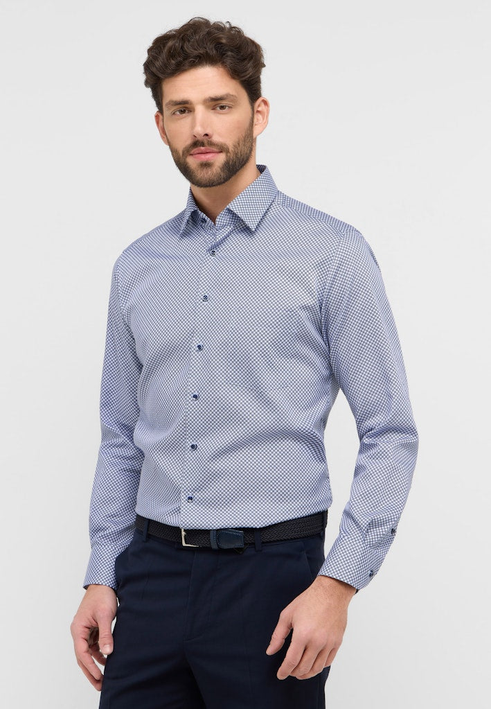 Eterna Herren Hemden lang  Blau