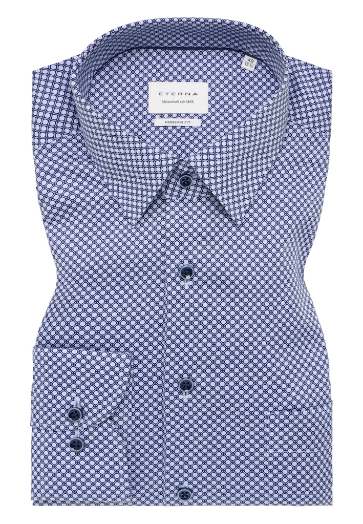Eterna Herren Hemden lang  Blau