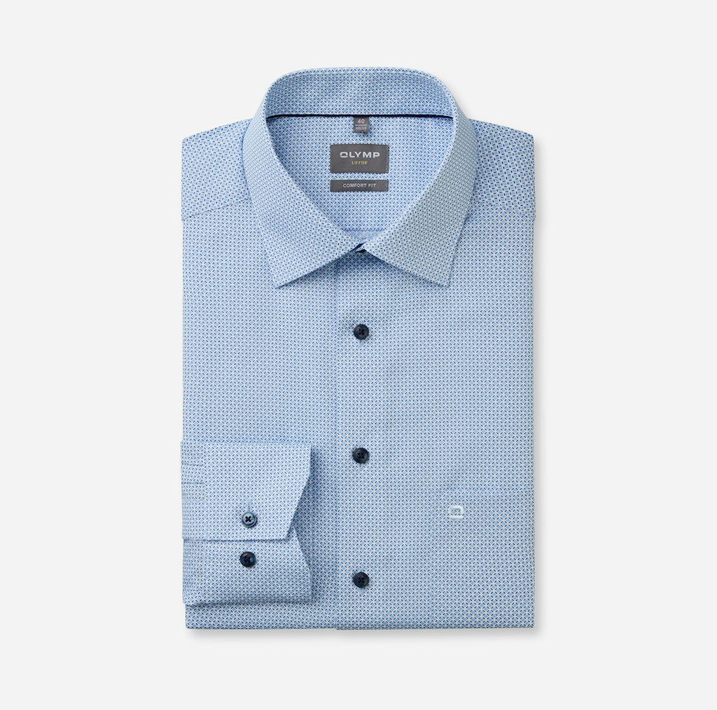 Olymp Herren Hemden lang  Bleu