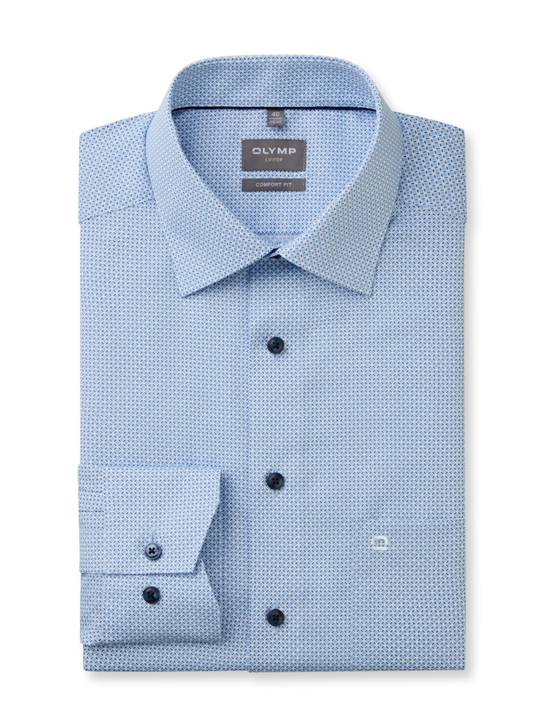 Olymp Herren Hemden lang  Bleu