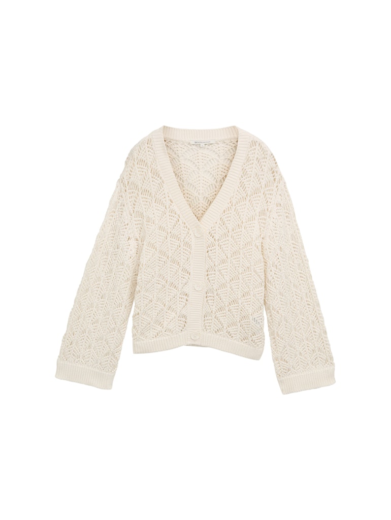 Tom Tailor denim Damen Strickjacken Off White