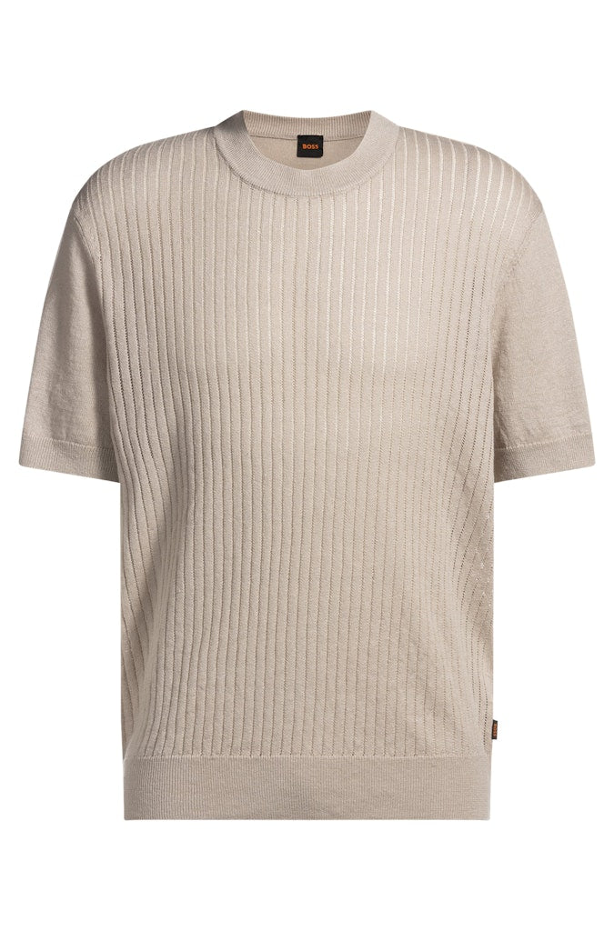Boss Orange Herren Pullover  Light Beige
