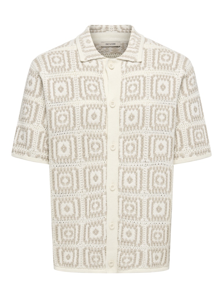 Only & Sons Herren Polo-Shirts Egret/W. Silver