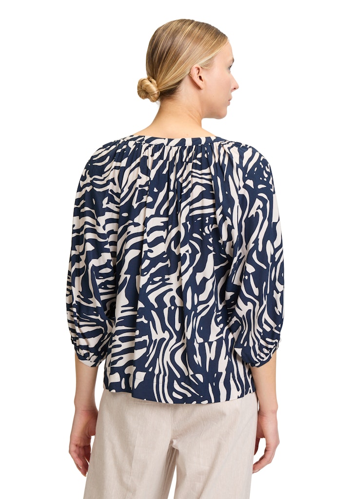 Betty & Co Damen Blusen Dark Blue/Natur