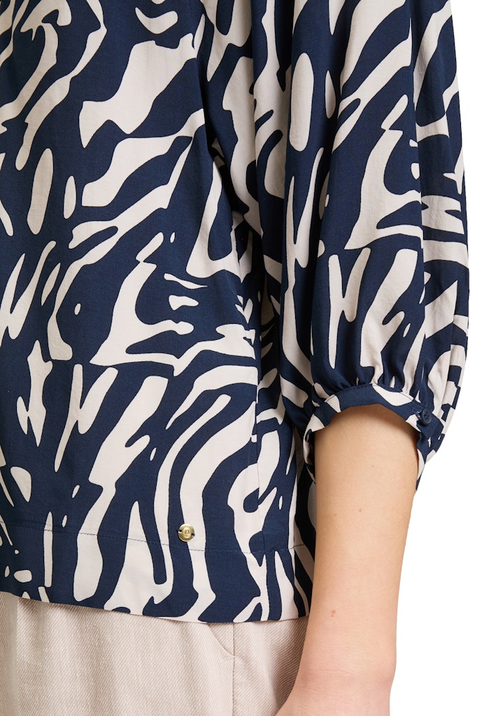 Betty & Co Damen Blusen Dark Blue/Natur