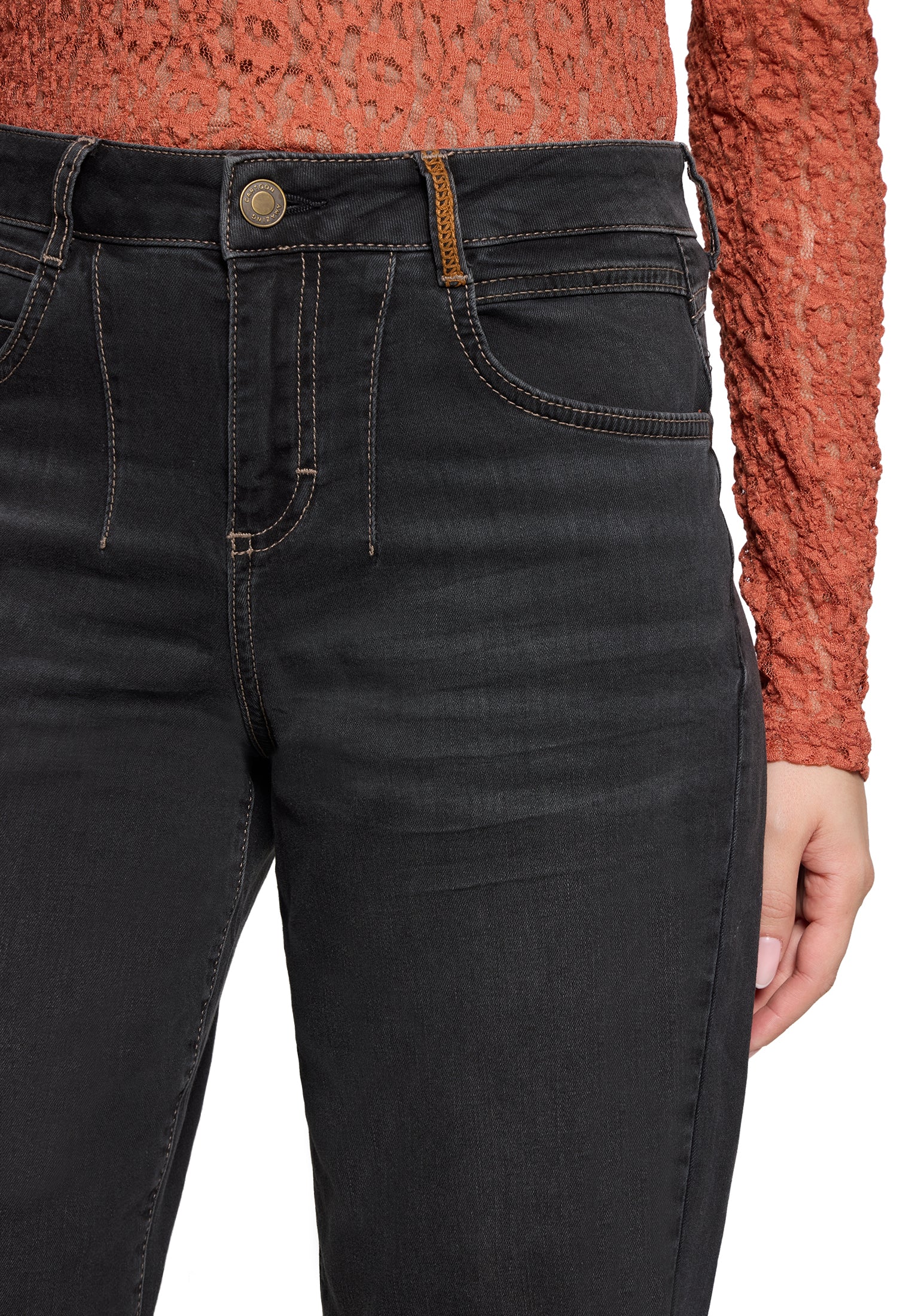 Cartoon Damen Jeans Black Denim