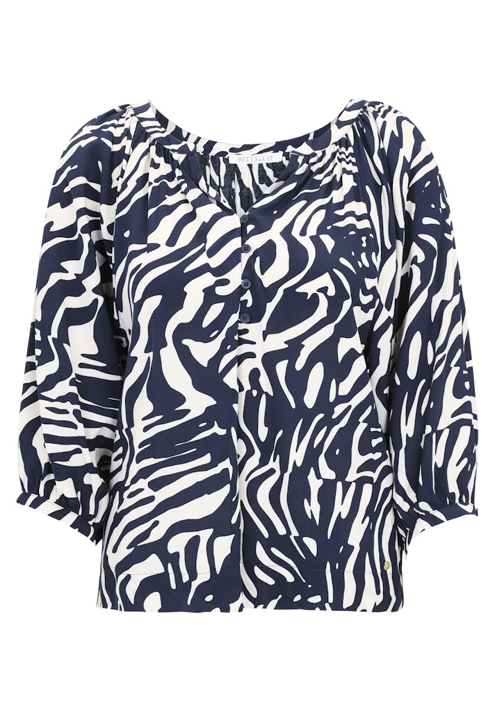 Betty & Co Damen Blusen Dark Blue/Natur