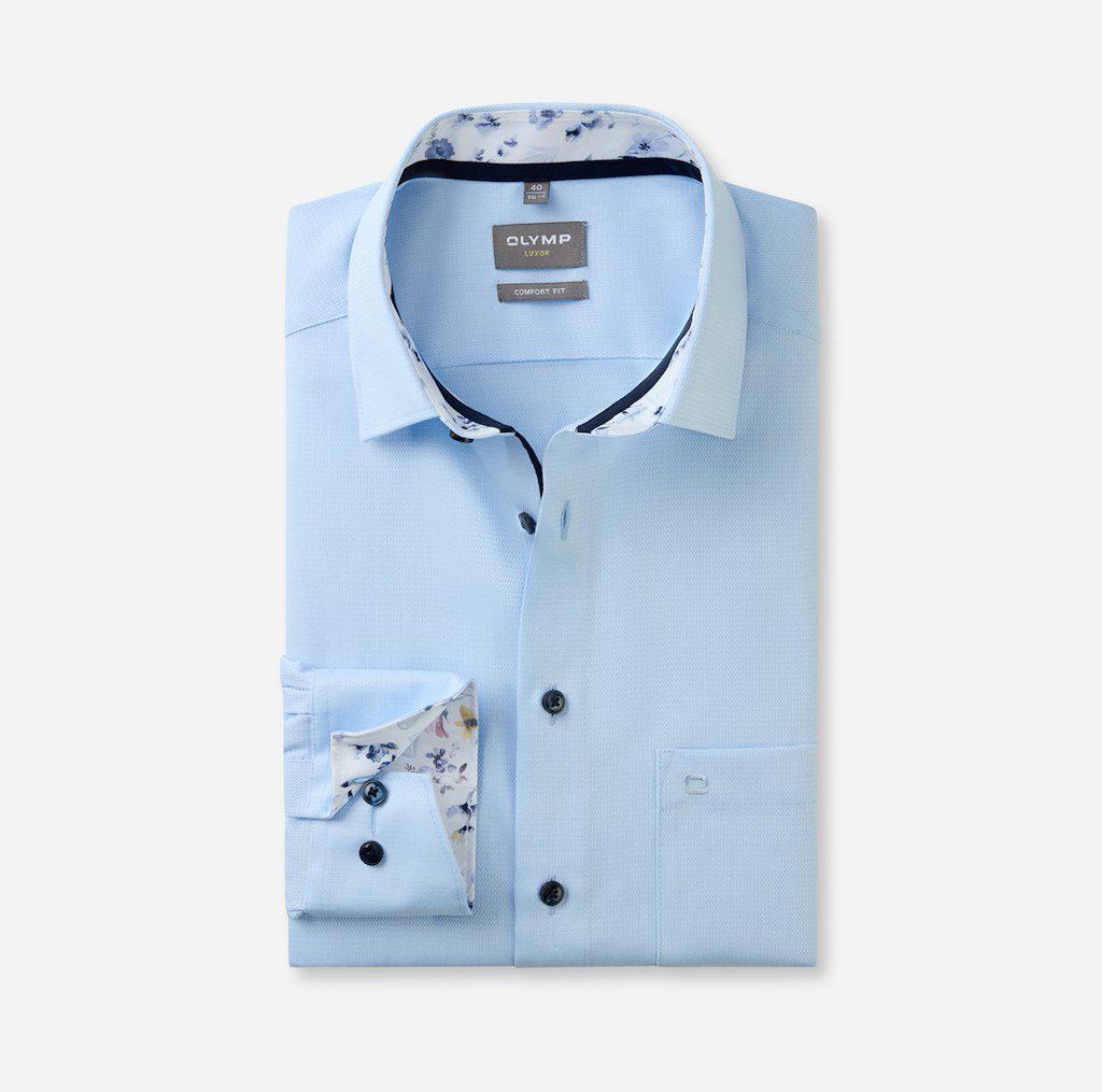 Olymp Herren Hemden lang  Bleu
